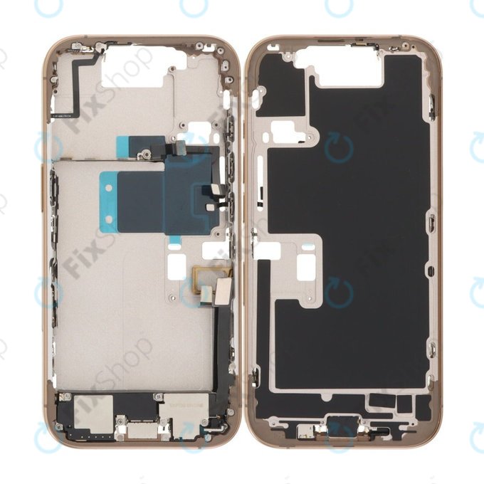 Telaio centrale con pulsanti di accensione, volume e fotocamera per iPhone 16 Pro, Titanio sabbia