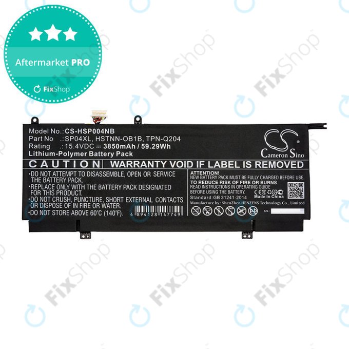 Batteria per HP Spectre X360 13, HSTNN-OB1B, Li-Pol, 3850mAh, 15.4V, HQ