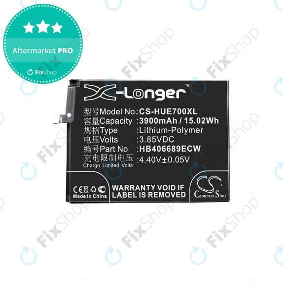 Batteria per Huawei Y7, HB406689ECW, Li-Pol, 3.85V, 3900mAh, HQ