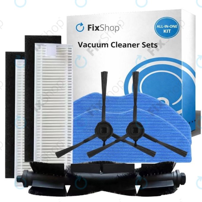 Set di ricambio per Rowenta X-Plorer S75s (1x Spazzola principale, 2x Filtri, 2x Spazzole laterali, 2x Panni per mocio)