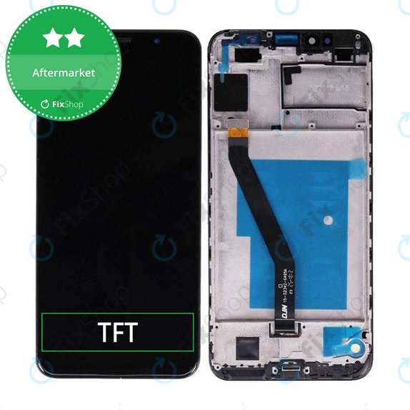 Schermo per Huawei Y6 Prime (2018), Black, Vetro touch con cornice