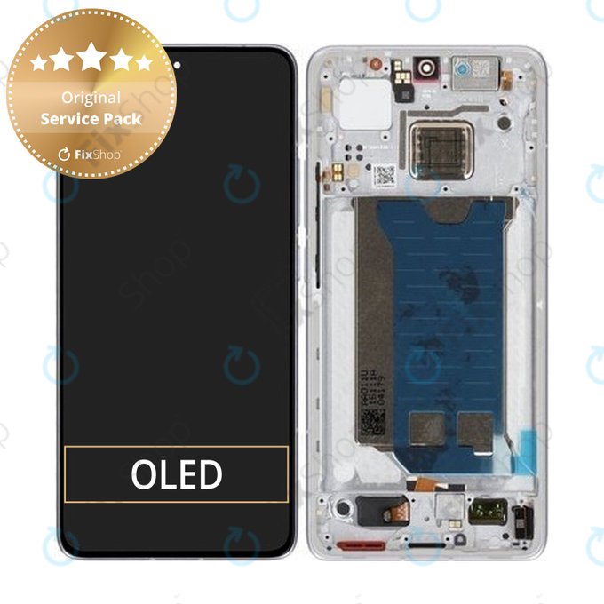 Schermo per Xiaomi Poco F7 Pro 5G, Silver, Vetro touch con cornice, 56002200O1100, Genuine Service Pack