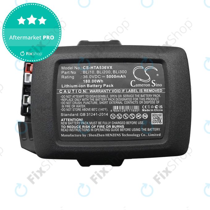 Batteria per Husqvarna 110il, 525ilxt, BLi10, BLi200, Li-Ion, 5000mAh, 36V, HQ