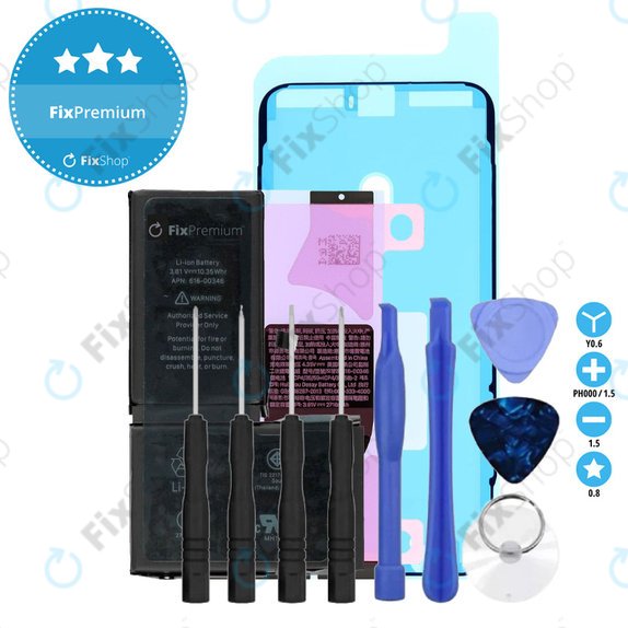 Batteria per iPhone X, 2716mAh, Adesivo, Attrezzi, FixPremium
