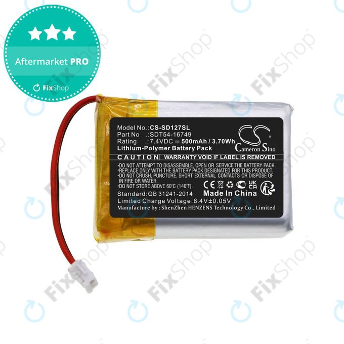 Batteria per Sportdog Sd-1275/875, SDT54-16749, Li-Pol, 500mAh, 7.4V, HQ