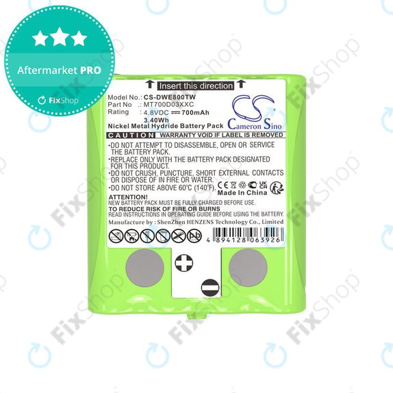 Batteria per Detewe Outdoor Pmr e Simvalley, MT700D03XXC, Ni-MH, 700mAh, 4.8V, HQ