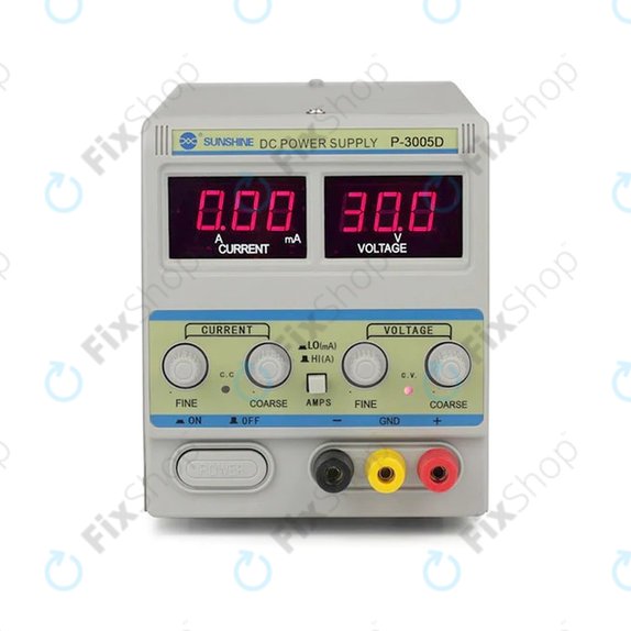 Alimentatore DC regolabile 0-30V, 0-5A, Sunshine P-3005D