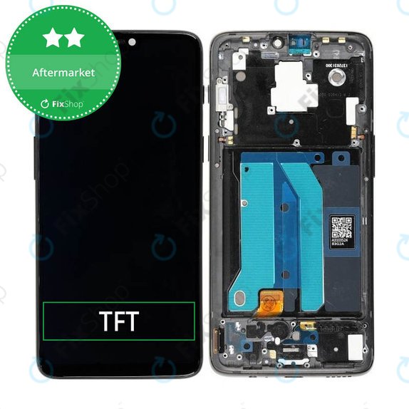 Schermo per OnePlus 6, Midnight Black, Vetro touch con cornice