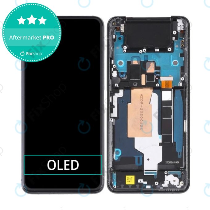 Schermo OLED per Asus Zenfone 7 Pro ZS671KS, Aurora Black, Vetro touch con cornice