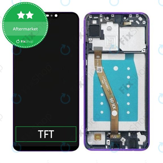 Schermo per Huawei P Smart Plus (Nova 3i), Iris Purple, Vetro touch con cornice