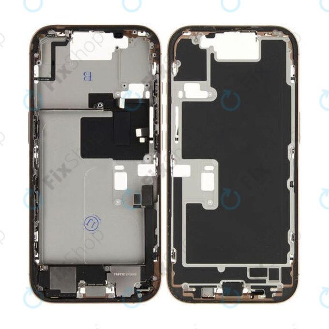 Telaio centrale con pulsanti di accensione e volume per iPhone 16 Pro, Titanio sabbia