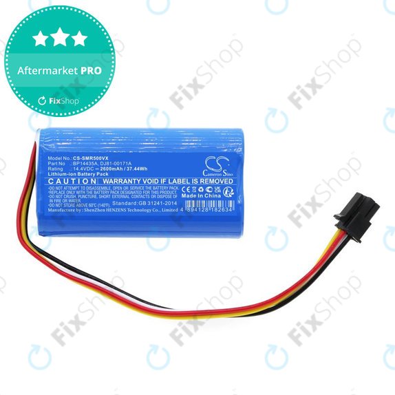 Batteria per Samsung PowerBot VR05R5050WK, Midea i5, i9 EYE, 2600mAh, Li-Ion, 14.4V, BP14435A, HQ, 2600mAh, BP14435A
