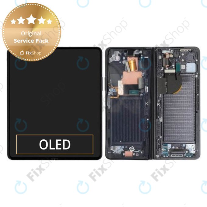 Schermo per Samsung Z Fold 5 F946B, Phantom Black, Vetro touch con cornice, GH82-31842A, Genuine Service Pack