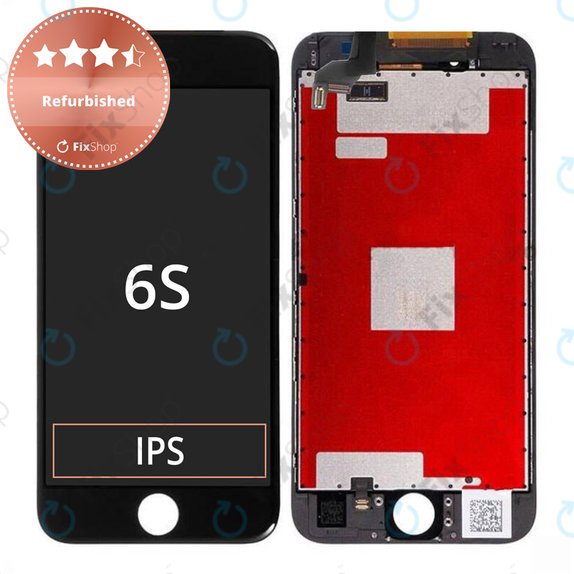 Schermo per iPhone 6S, Black, Vetro touch con cornice, Refurbished