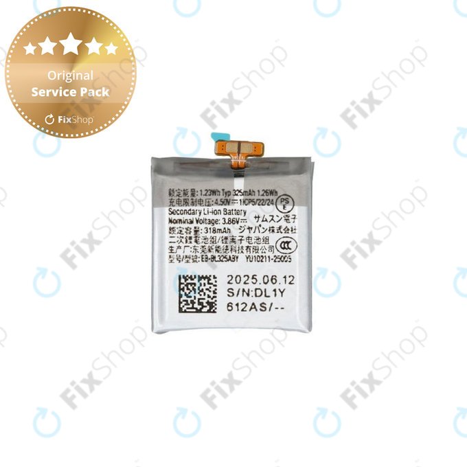 Batteria per Samsung Galaxy Watch 8 L320N, L325U, 435mAh, EB-BL325ABY, GH43-05278A, Genuine Service Pack