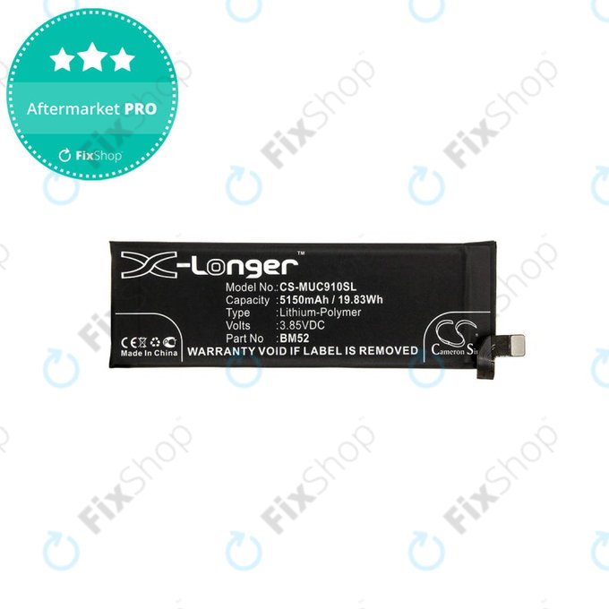 Batteria per Xiaomi Mi Note 10 M190F4AG, 5150mAh, Li-Pol, 3.85 V, BM52, HQ