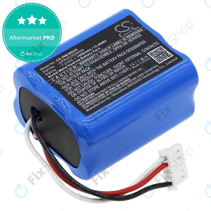 Batteria per iRobot Braava 2000, 300, 380, 380T, 381, 390, Mint 5200, Mint Plus 5200, Proscenic JOJO Professional, GPRHC202N026, 4409709, W206001001399, Ni-MH, 1500mAh, 7.2V, HQ