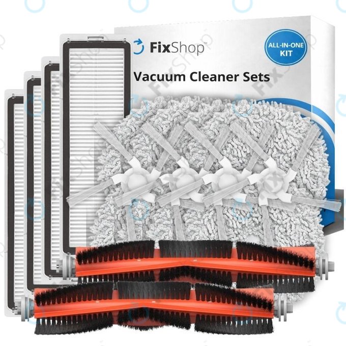 Set di ricambio per Xiaomi Dreame Bot W10, W10 Pro (2x Spazzole principali, 4x Filtri, 4x Spazzole laterali, 4x Panni per mocio)