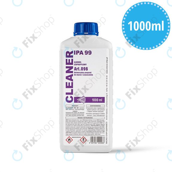 Alcool isopropilico 99%, 1000 ml, Cleanser IPA