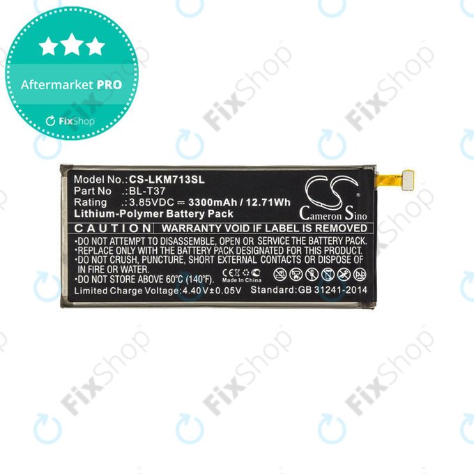 Batteria per LG L713dl, LG LG-Q710al, LG Lm-L713dl, BL-T37, Li-Pol, 3.85V, 3300mAh, HQ
