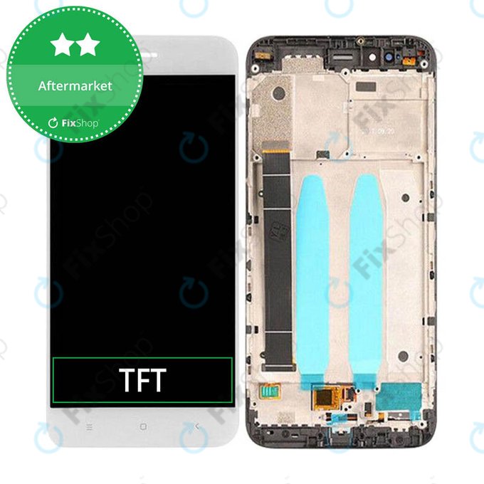 Schermo per Xiaomi Mi A1 (Mi 5X), White, Vetro touch con cornice