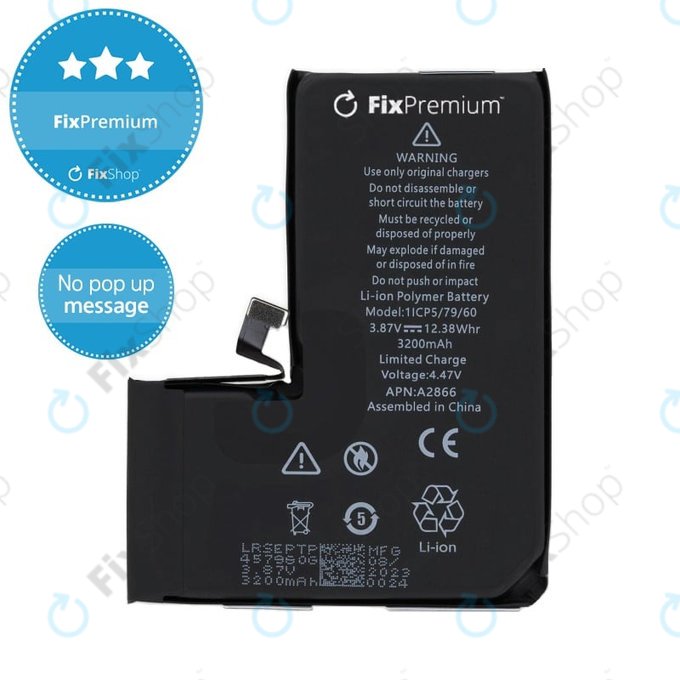 Batteria per iPhone 14 Pro, 3200mAh, DIAGNOSTIC