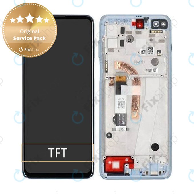 Schermo per Motorola Moto G100 XT2125, Iridescent Sky, Vetro touch con cornice, 5D68C18073, Genuine Service Pack