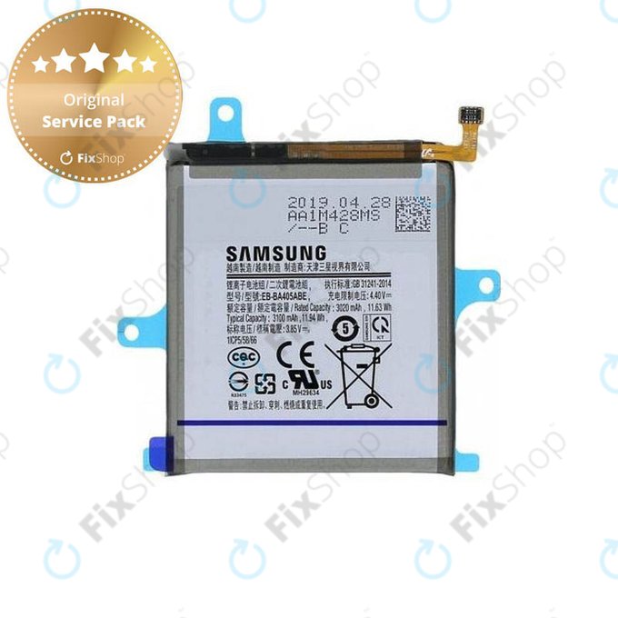Batteria per Samsung A40 A405F, EB-BA405ABE, GH82-19582A, 3100mAh, Genuine Service Pack