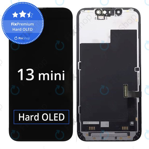 Schermo Hard OLED per iPhone 13 Mini, Vetro touch con cornice, FixPremium