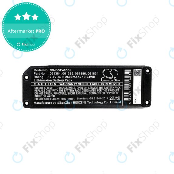 Batteria per Bose 413295, SoundLink Mini, 061384, Li-Ion, 2600mAh, 7.4V, HQ