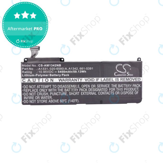 Batteria A1331 per MacBook 13" A1342 (Late 2009 - Mid 2010), 5400mAh, HQ