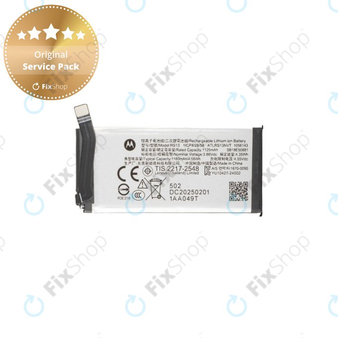 Batteria per Motorola Razr 60 Ultra, RS13, SB18E50881, 1180mAh, Genuine Service Pack