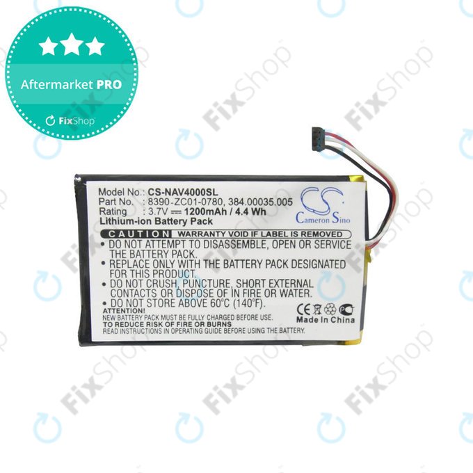 Batteria per Navigon 40 Easy, Plus, Premium, 8390-ZC01-0780, Li-Pol, 1200mAh, 3.7V, HQ