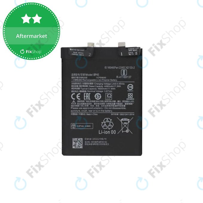 Batteria per Xiaomi 12 Pro 2201122C 2201122G, BP45, 4600mAh