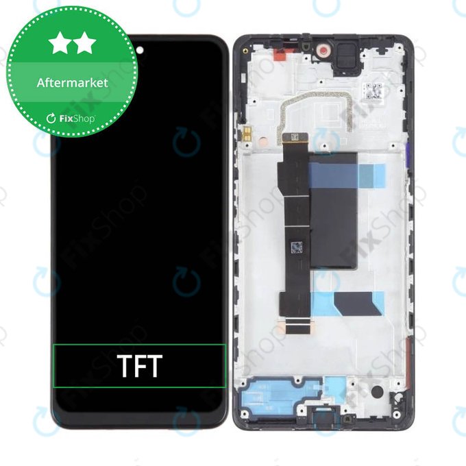 Schermo per Xiaomi Redmi Note 12 Pro 5G, Midnight Black, Vetro touch con cornice