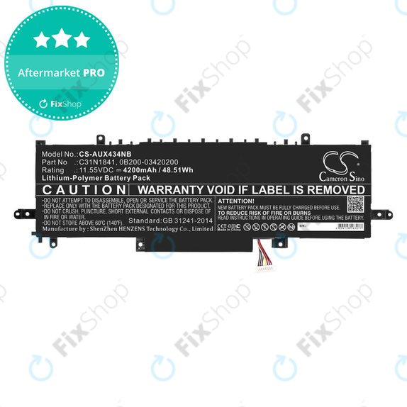 Batteria per Asus ZenBook 14, Flip 14, C31N1841, Li-Pol, 4200mAh, 11.55V, HQ