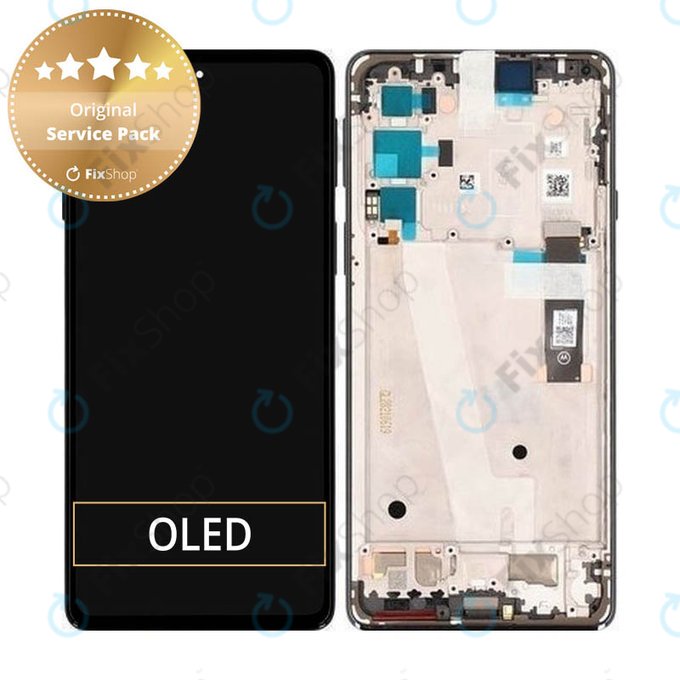 Schermo per Motorola Edge 20 XT2143, Frostred Grey, Vetro touch con cornice, 5D68C19192, Genuine Service Pack