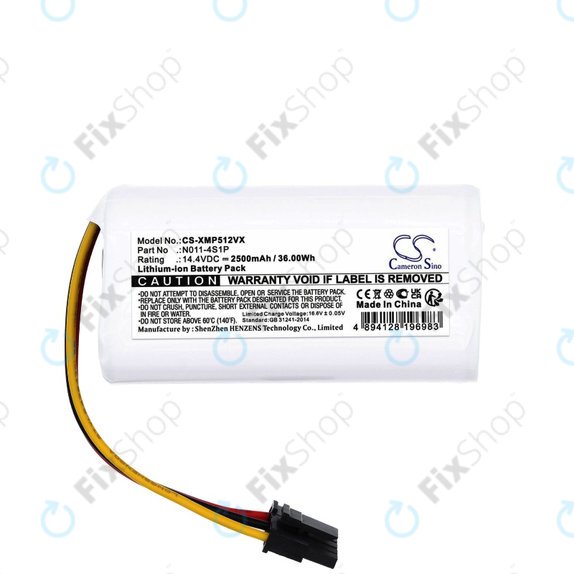 Batteria per Xiaomi Mi Robot vacuum Mop 2 Lite, 260V-4S1P, Li-Ion, 2500mAh, 14.4V, HQ