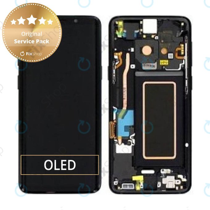 Schermo per Samsung S9 G960F, Midnight Black, Vetro touch con cornice, GH97-21696A, GH97-21697A, GH97-21724A, Genuine Service Pack