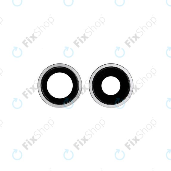 Set lente fotocamera posteriore con frame 2 pz per iPhone 11, White