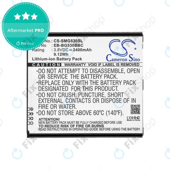 Batteria per Samsung J3, EB-BG530BBC, Li-Ion, 3.8V, 2400mAh, HQ