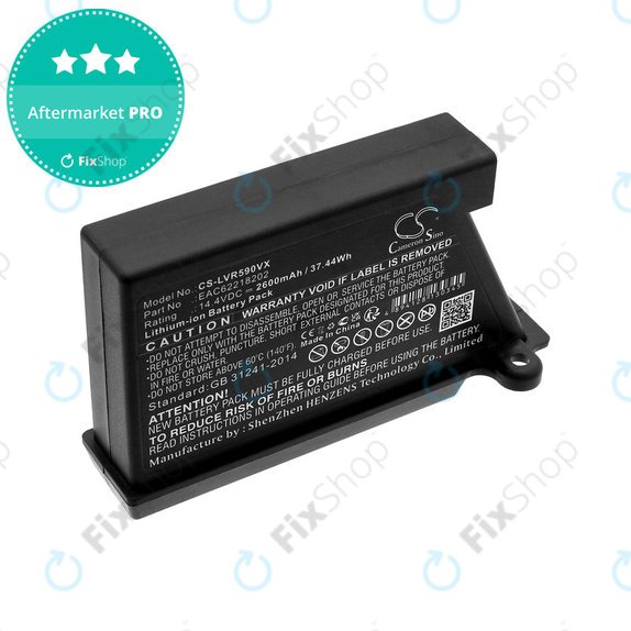 Batteria per LG Hombot, LG VR EAC62218202, Li-ion, 2600mAh, 14.4V, HQ