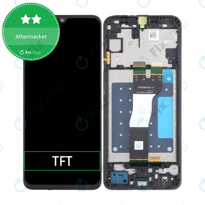 Schermo per Samsung A05s A057G, Black, Vetro touch con cornice