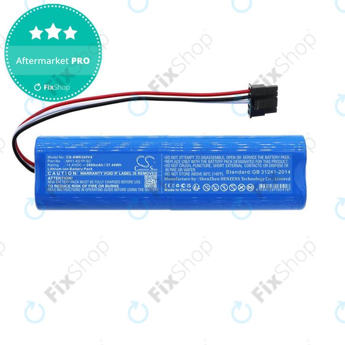 Batteria per Xiaomi Mi Robot Vacuum Mop Pro (P), 2 (Mijia 2C), Viomi V2 Pro, Proscenic LDS M7, STYJ02YM, MH1-4S1P-SC, Li-Ion, 2600mAh, 14.4V, HQ