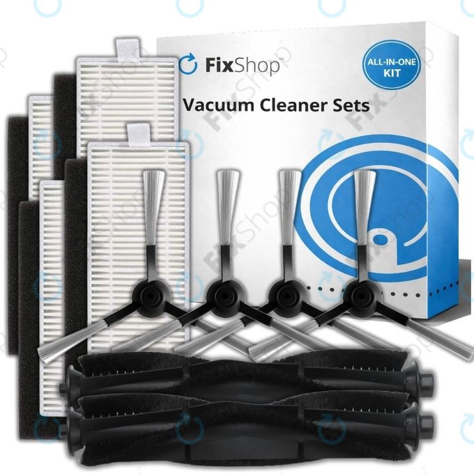 Set di ricambio per Xiaomi Viomi S9, Proscenic M7 Pro, M7 Max, M8 Pro (2x Spazzole principali, 4x Filtri, 4x Spazzole laterali)