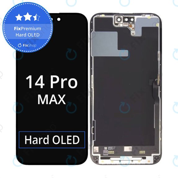 Schermo Hard OLED per iPhone 14 Pro Max, Vetro touch con cornice, FixPremium