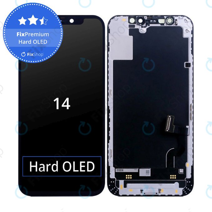 Schermo Hard OLED per iPhone 14, Vetro touch con cornice, FixPremium