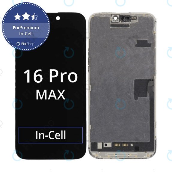 Schermo In-Cell FHD per iPhone 16 Pro Max, Vetro touch con cornice, FixPremium