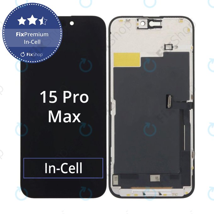 Schermo In-Cell FHD per iPhone 15 Pro Max, Vetro touch con cornice, FixPremium