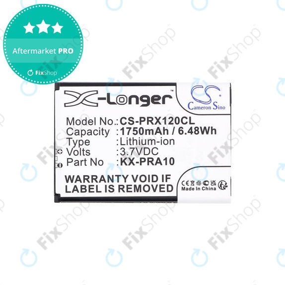 Batteria per Panasonic KX-PRX110, 120, 150, KX-PRA10, Li-Ion, 1750mAh, 3.7V, HQ